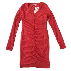 Anthropologie Sundry Ruched Knit Mini Dress Medium